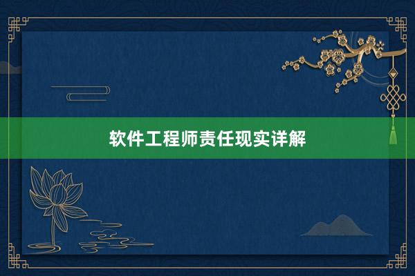 软件工程师责任现实详解